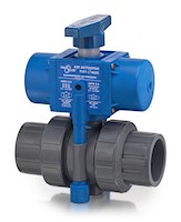1-1/4 Inch (in) National Pipe Thread (NPT) Polyvinyl Chloride (PVC) Air Actuated Ball Valve with Ethylene Propylene Diene Monomer (EPDM) Seal (ABRA125EPT-PV)