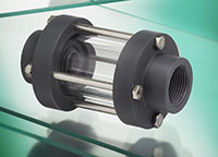 1/2 Inch (in) National Pipe Thread (NPT) Polyvinyl Chloride (PVC) Sight Glass with Fluorocarbon (FKM) Seal (GX050V-PV) - 2