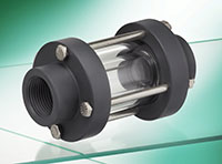 1/2 Inch (in) National Pipe Thread (NPT) Polyvinyl Chloride (PVC) Sight Glass with Fluorocarbon (FKM) Seal (GY050V-PV) - 2