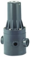 1/4 Inch (in) National Pipe Thread (NPT) Polyvinyl Chloride (PVC) Pressure Regulator/Reducing Valve with Fluorocarbon (FKM) Seal