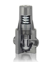 1/4 Inch (in) National Pipe Thread (NPT) Polyvinyl Chloride (PVC) Pressure Regulator/Reducing Valve with Fluorocarbon (FKM) Seal - 2