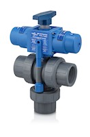 Three-Way Air Actuated Polyvinyl Chloride (PVC) Ball Valves
