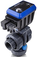 1/2 Inch (in) National Pipe Thread (NPT) Polyvinyl Chloride (PVC) Electrically Actuated Ball Valve with Fluorocarbon (FKM) Seal (TCAFE5-1-050VT-PV)