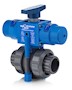 1-1/4 Inch (in) National Pipe Thread (NPT) Polyvinyl Chloride (PVC) Air Actuated Ball Valve with Ethylene Propylene Diene Monomer (EPDM) Seal (ABRS125EPT-PV)