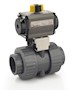 3 Inch (in) National Pipe Thread (NPT) Polyvinyl Chloride (PVC) Air Actuated Ball Valve with Ethylene Propylene Diene Monomer (EPDM) Seal