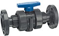 1/2 Inch (in) Flanged Polyvinyl Chloride (PVC) Manual Ball Valve with Ethylene Propylene Diene Monomer (EPDM) Seal - 2