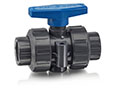 4 Inch (in) National Pipe Thread (NPT) Polyvinyl Chloride (PVC) Manual Ball Valve with Fluorocarbon (FKM) Seal